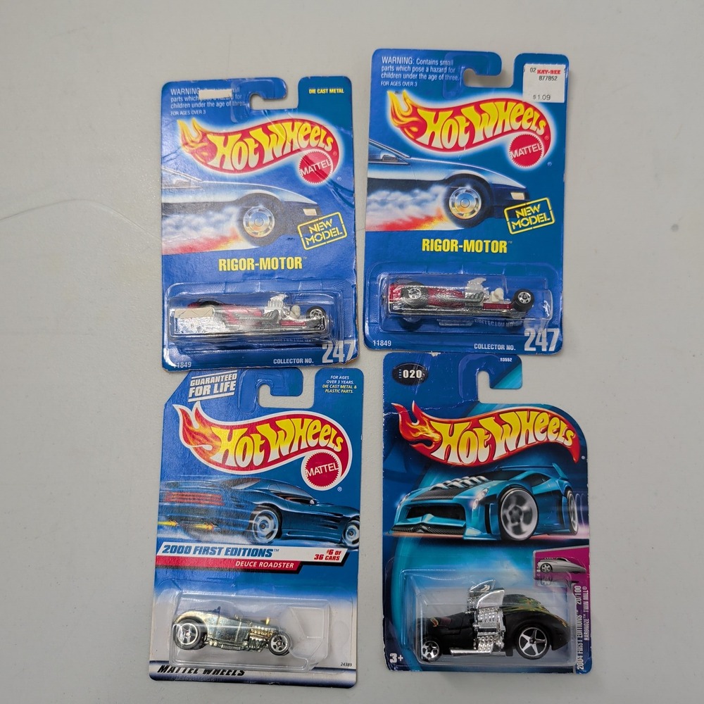 Hot Wheels Lot 4 Rigor-Motor Deuce Roadster Hardnoze Twin Mill First Editions